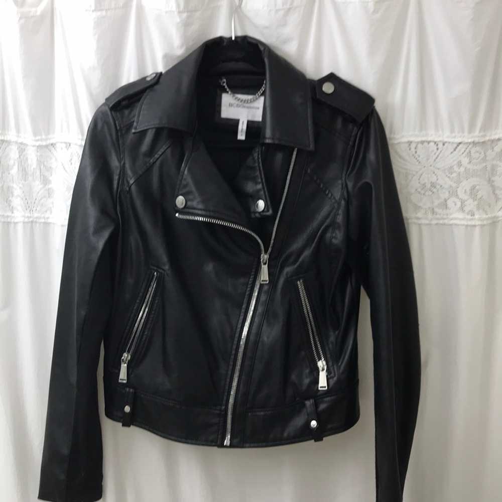 NWOT BCBG faux leather Motorcycle jacket